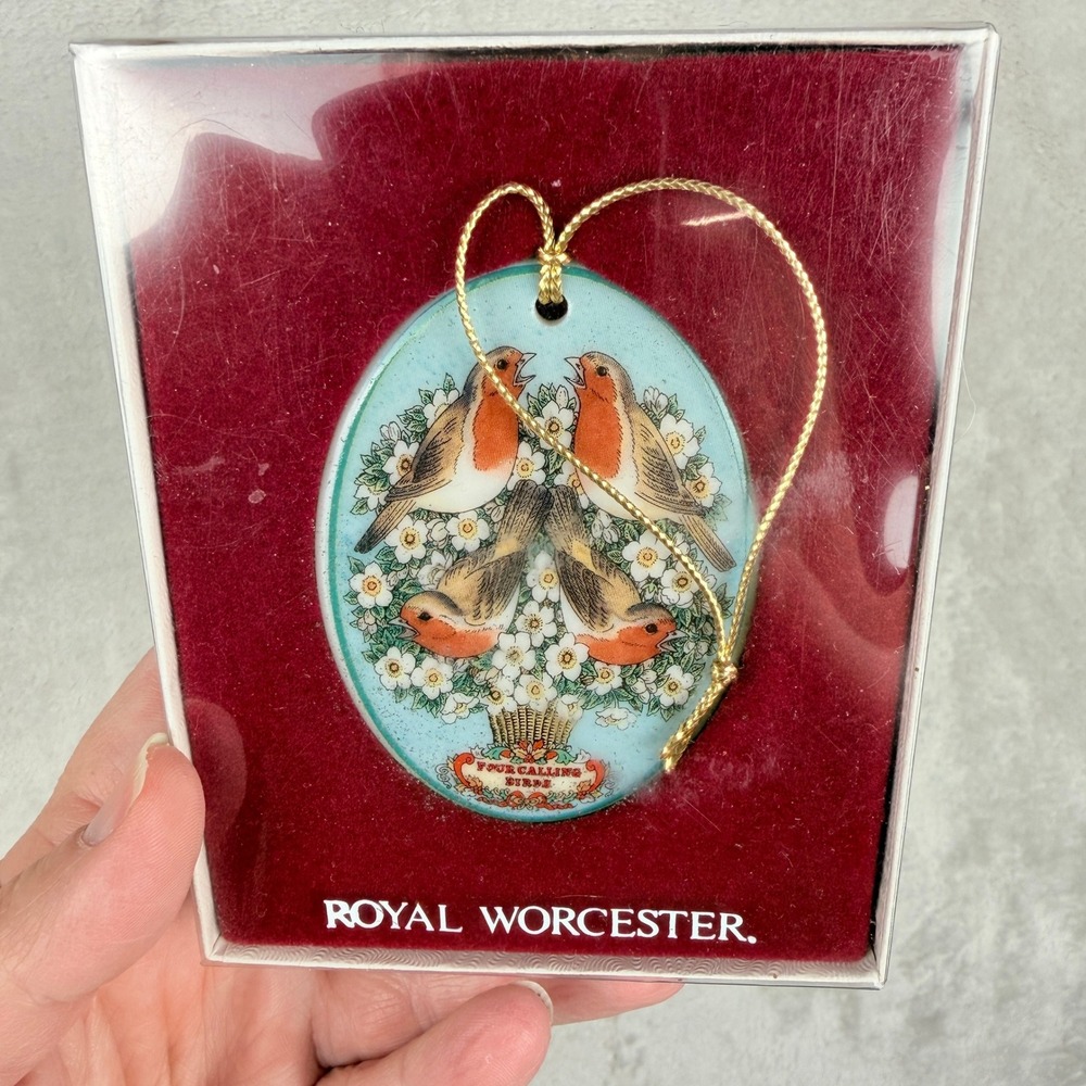 Royal Worcester 12‎ Days of Christmas Four Calling Birds China Ornament Boxed